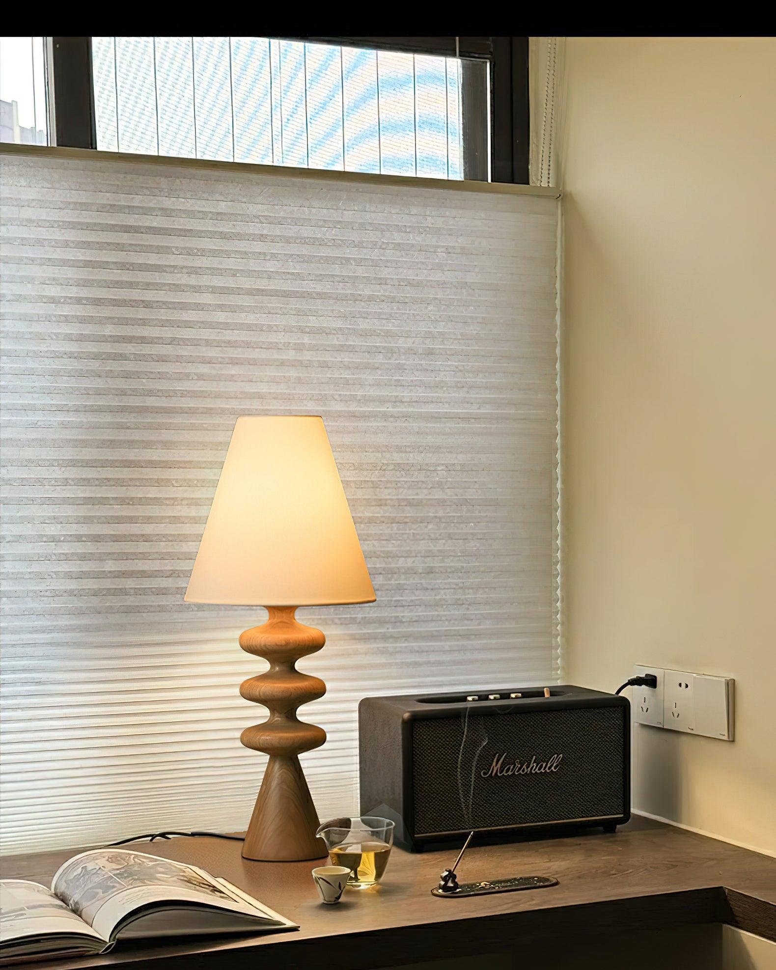 Ripple Wood Table Lamp 8.7