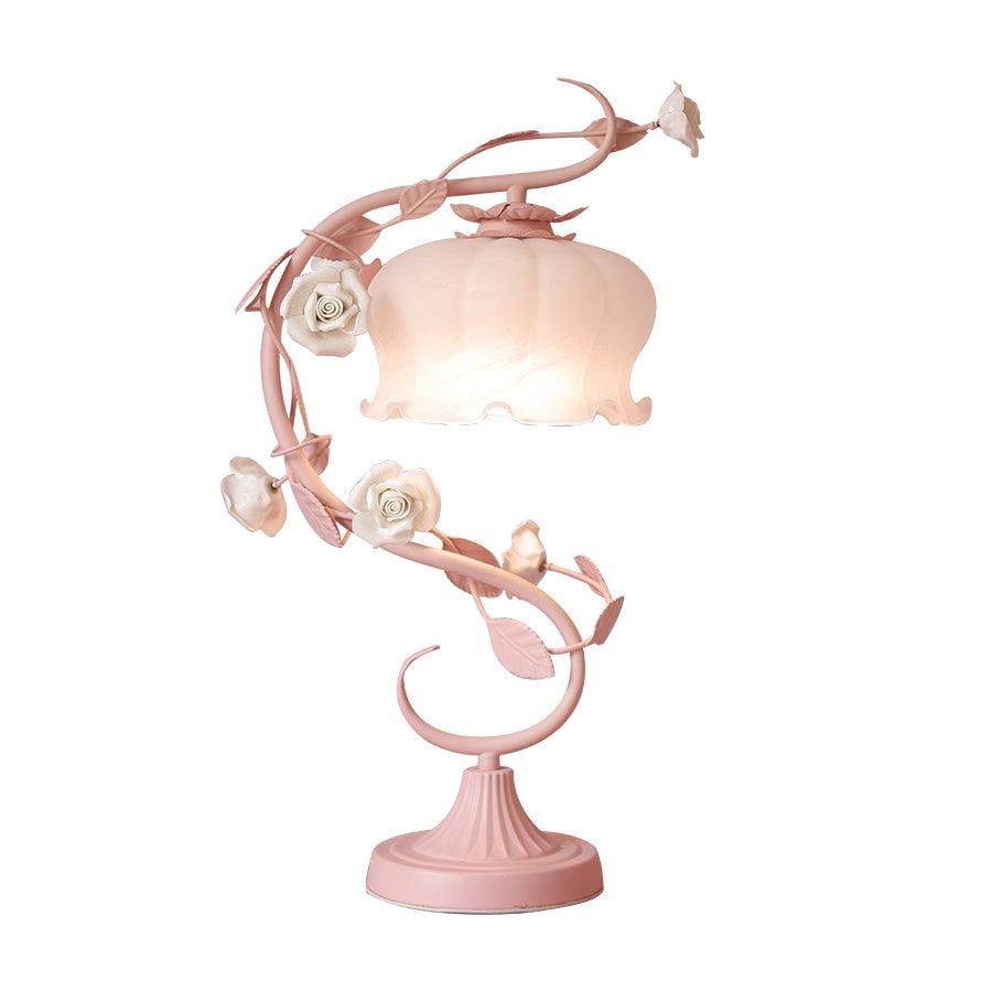 Rose Glass Gooseneck Table Lamp 12.2