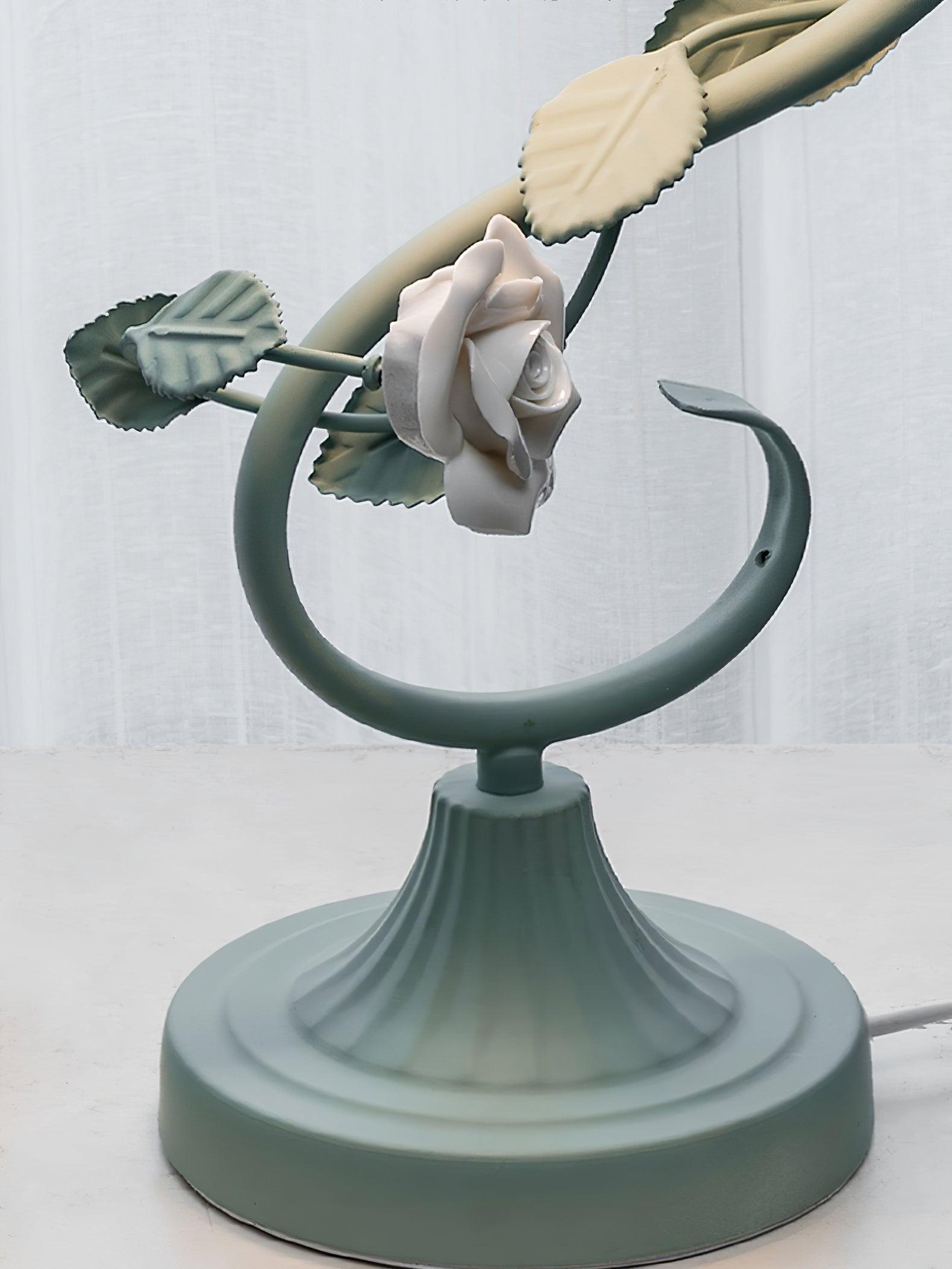 Rose Glass Gooseneck Table Lamp 12.2