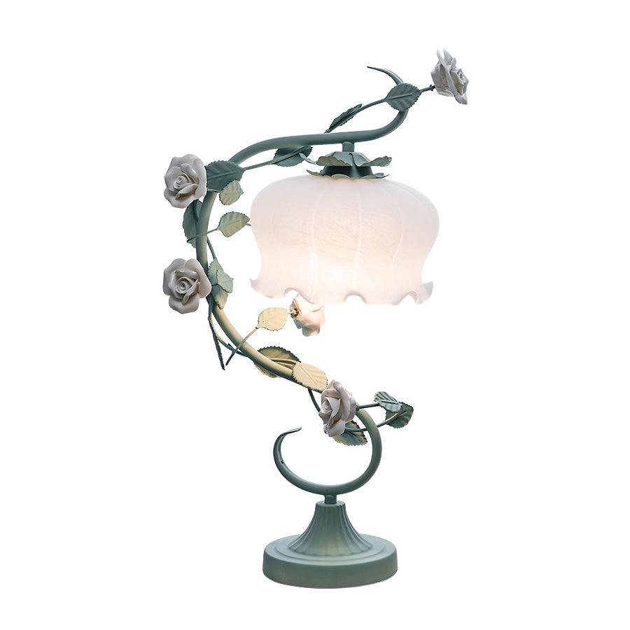Rose Glass Gooseneck Table Lamp 12.2