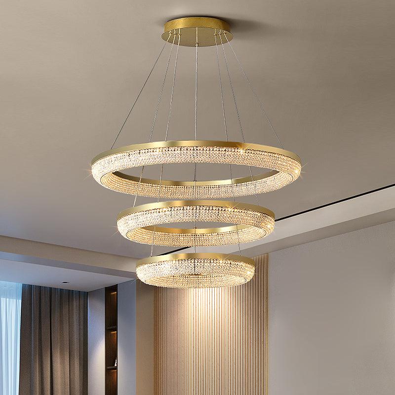 Round Ring Crystal Chandelier