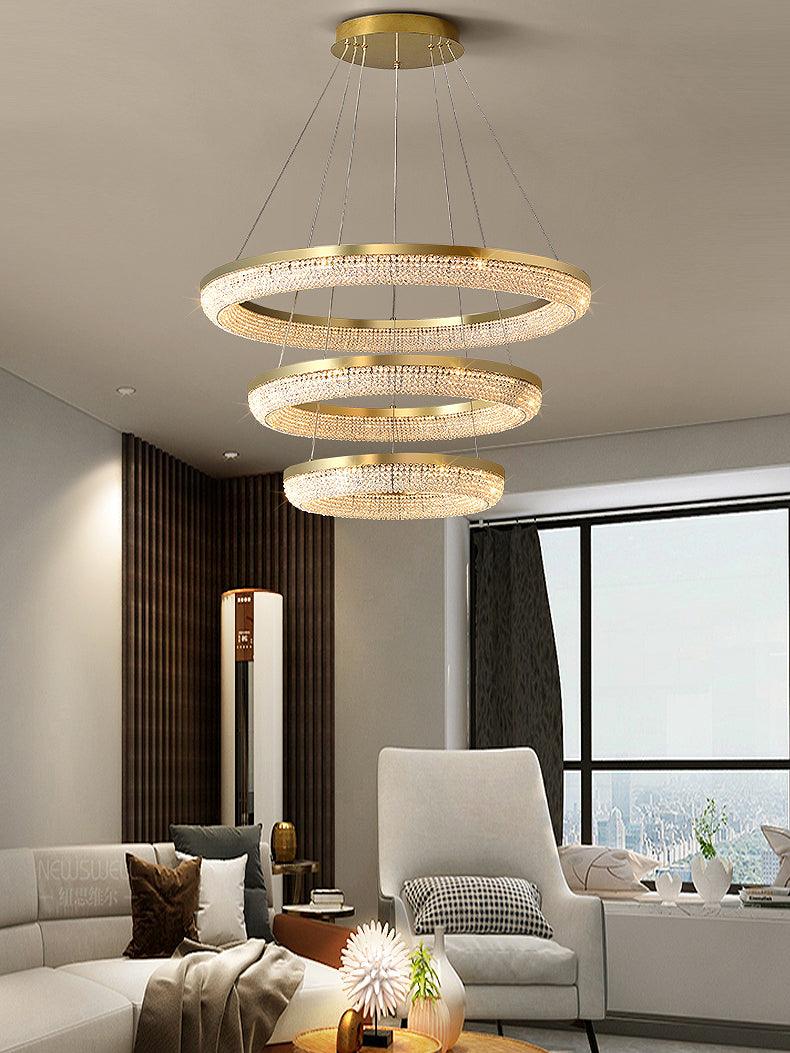 Round Ring Crystal Chandelier