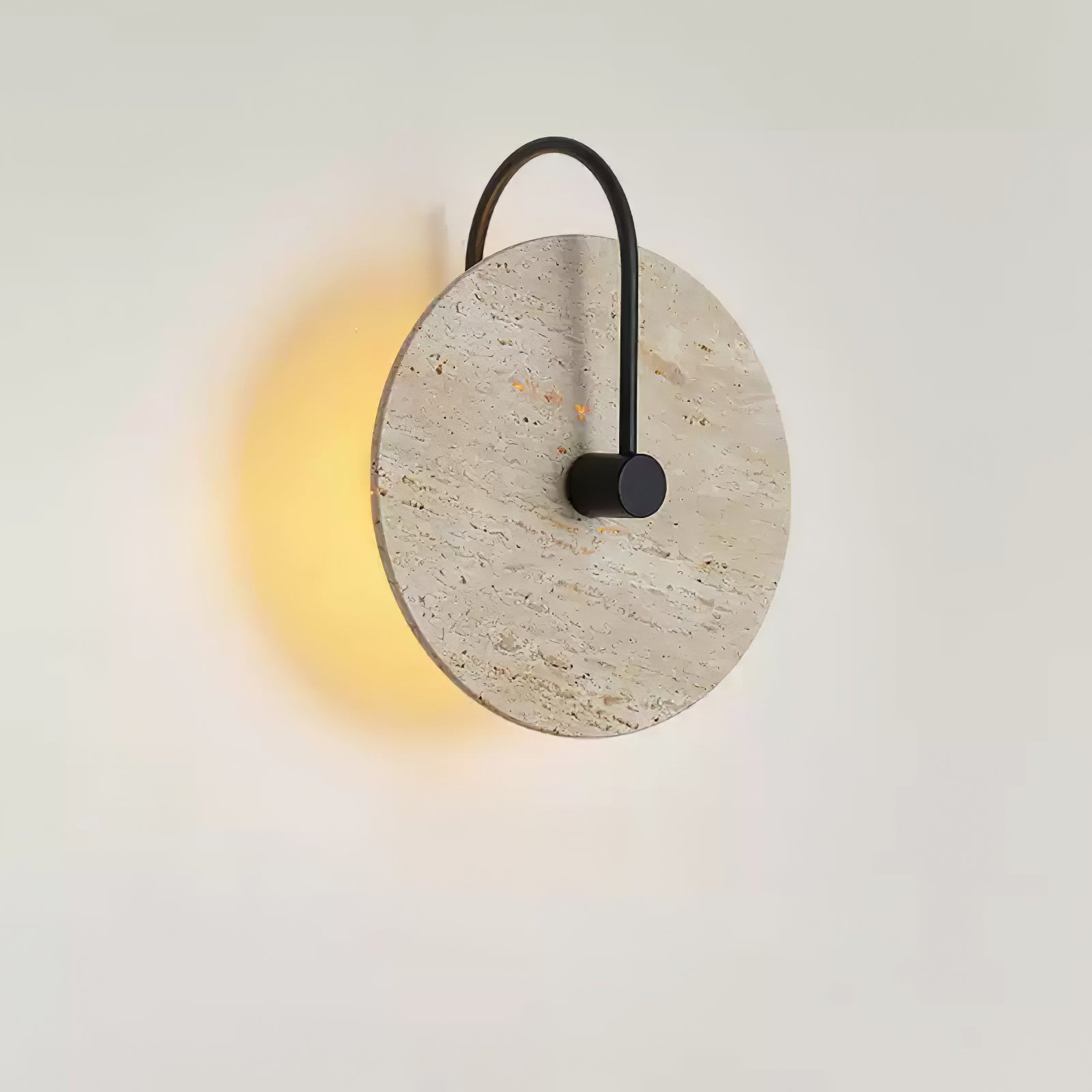 Round Travertine Wall Lamp 9.8