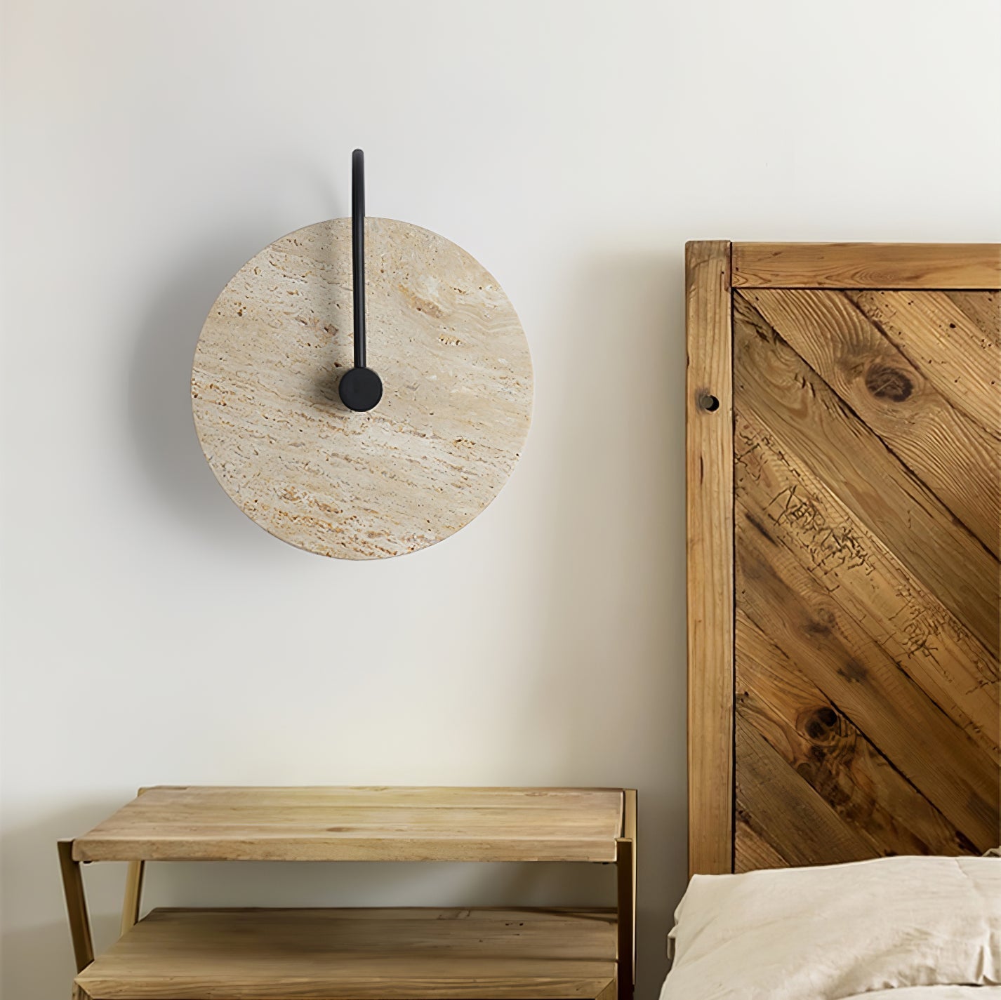 Round Travertine Wall-mounted Light Wall Lamp