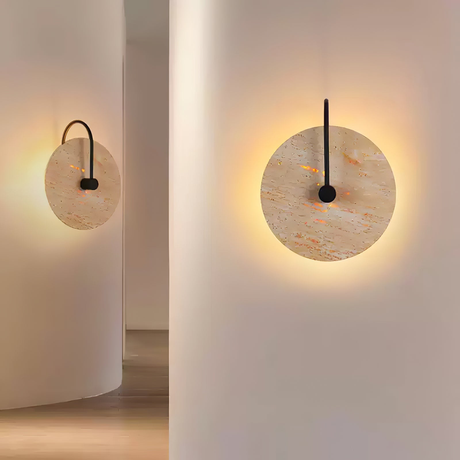 Round Travertine Wall-mounted Light Wall Lamp