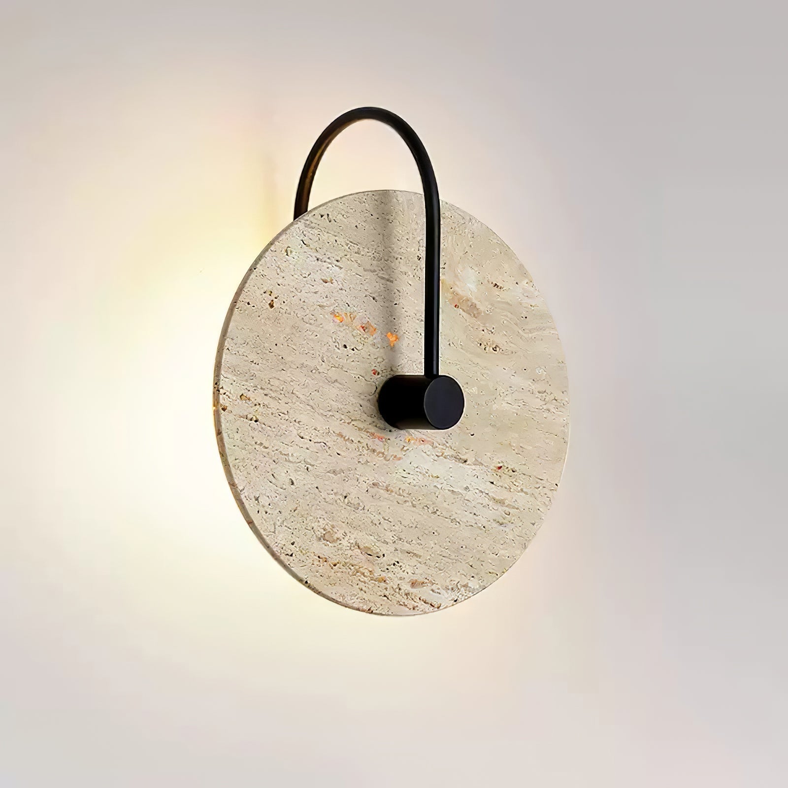 Round Travertine Wall Lamp 9.8