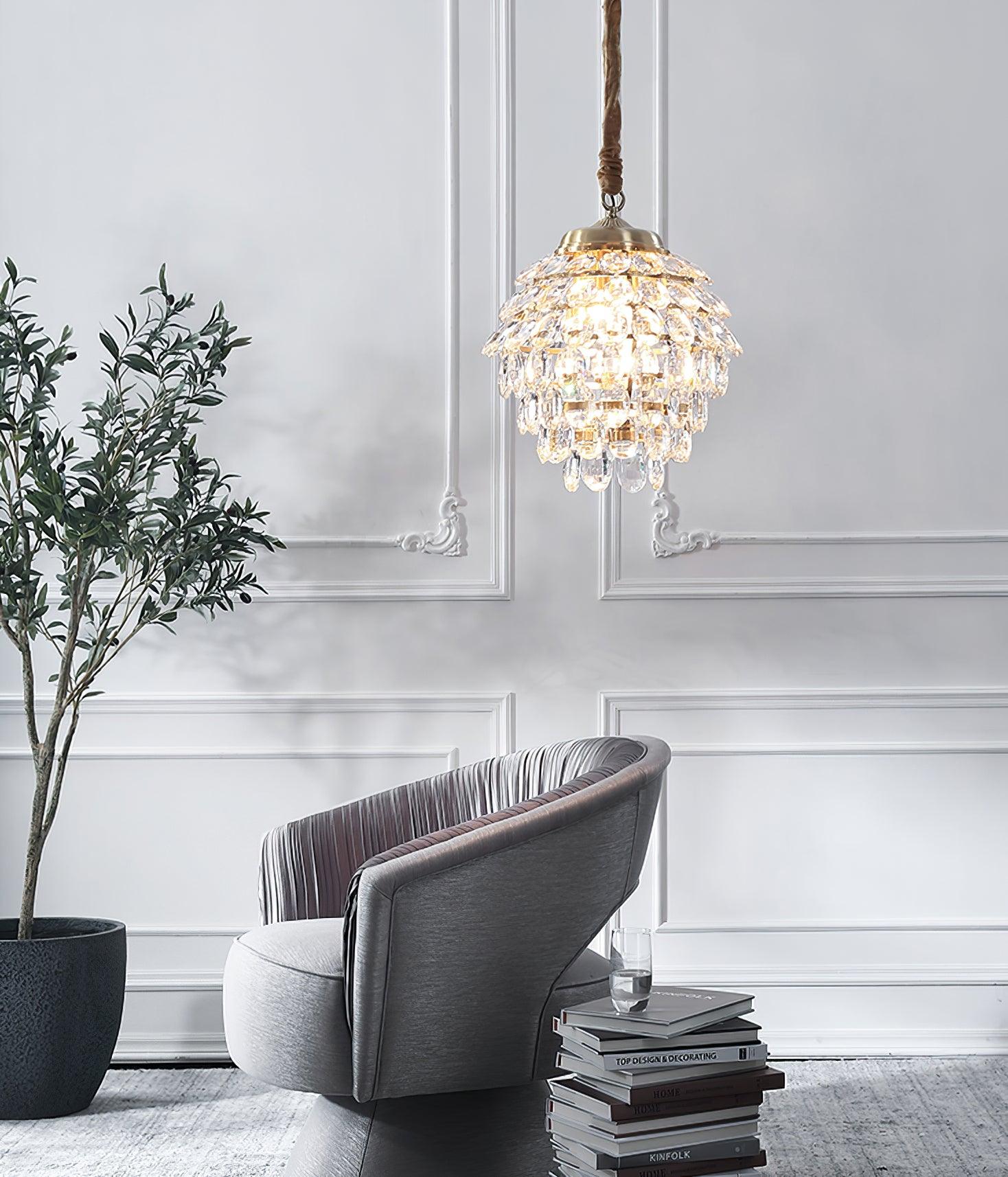 Roxanne Crystal Ceiling Light Fitting detail view 6