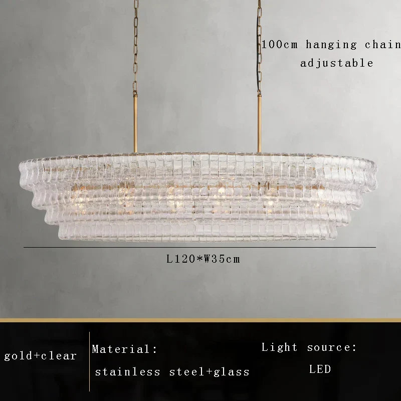 Riviera Vintage Glass Dining Room Chandelier