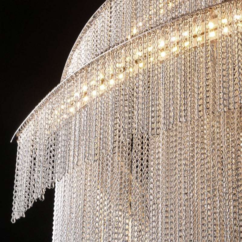 Cadena Metal Chain Tassel Entryway Chandelier