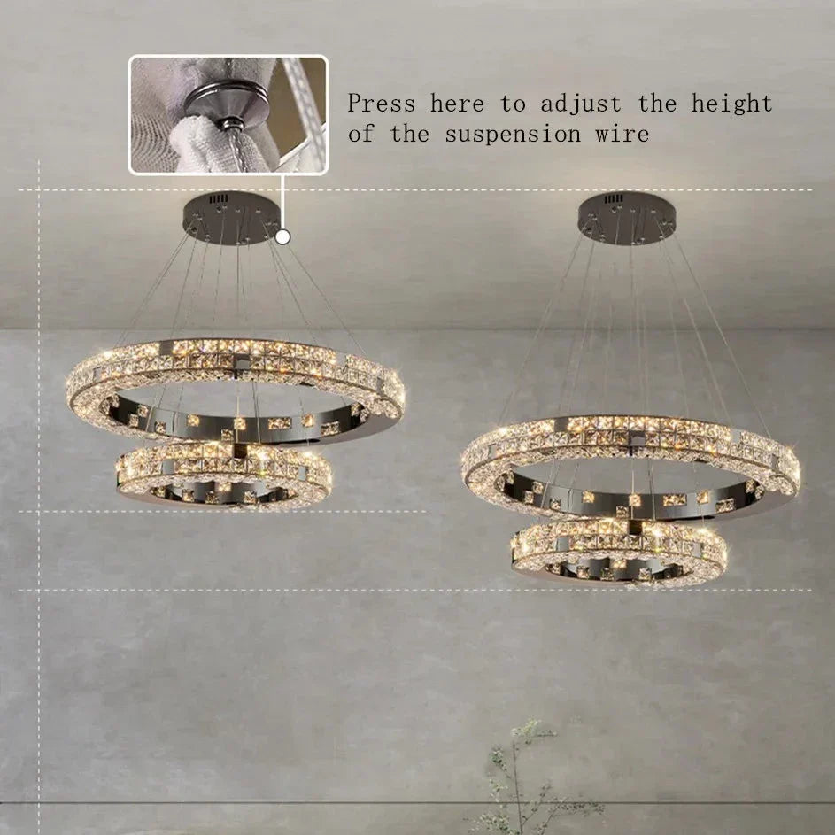 Bacci 2-Tier Crystal Chandelier Light