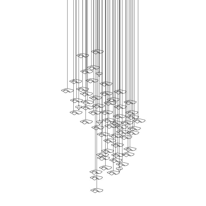 Tidal Art Glass Ceiling Light