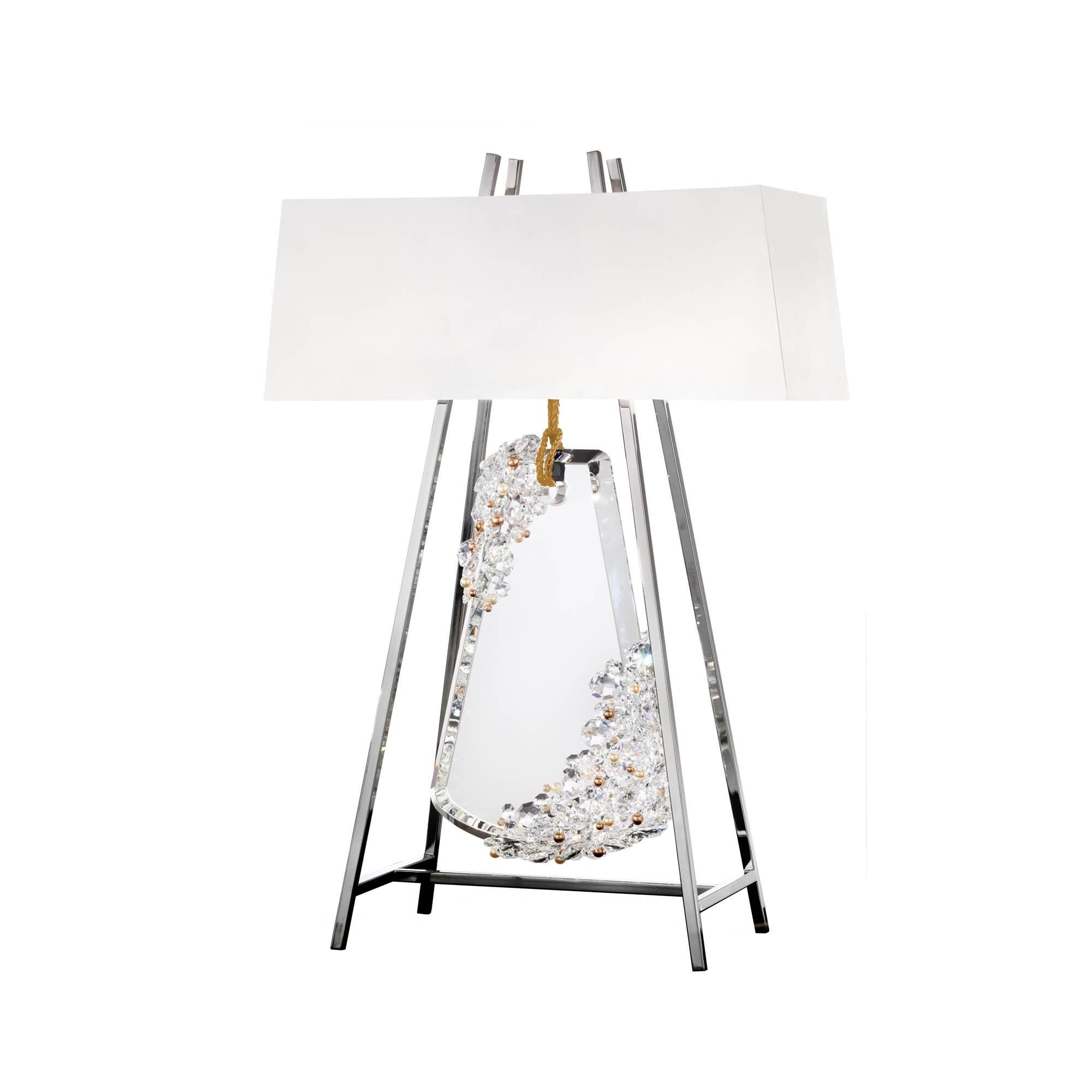 Flora 31 Inch Table Lamp table lamp in metal, fabric, crystal | Tianguang Select