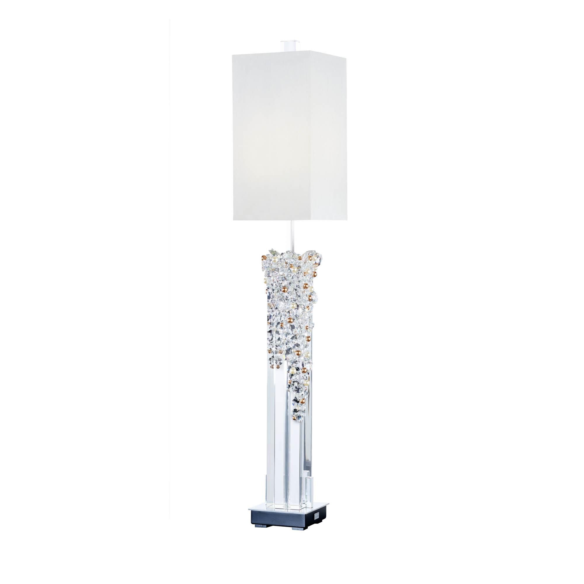 Zoe 37 Inch Table Lamp table lamp in metal, fabric, crystal | Tianguang Select