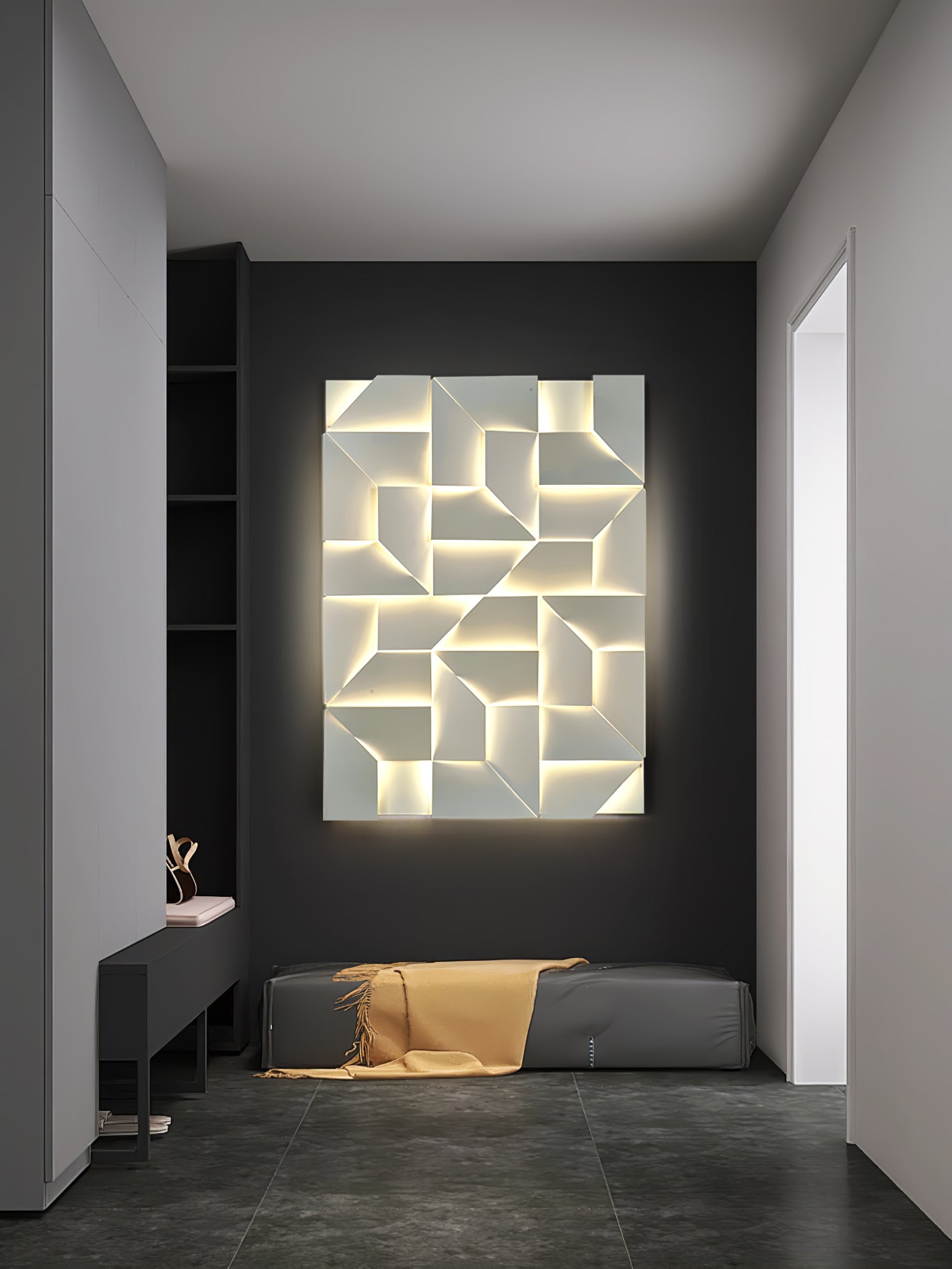 Shadows Grand Wall-mounted Light Wall Light - L 23.6 x W 23.6 Metal, Hardwired Wall Sconce, detail 106