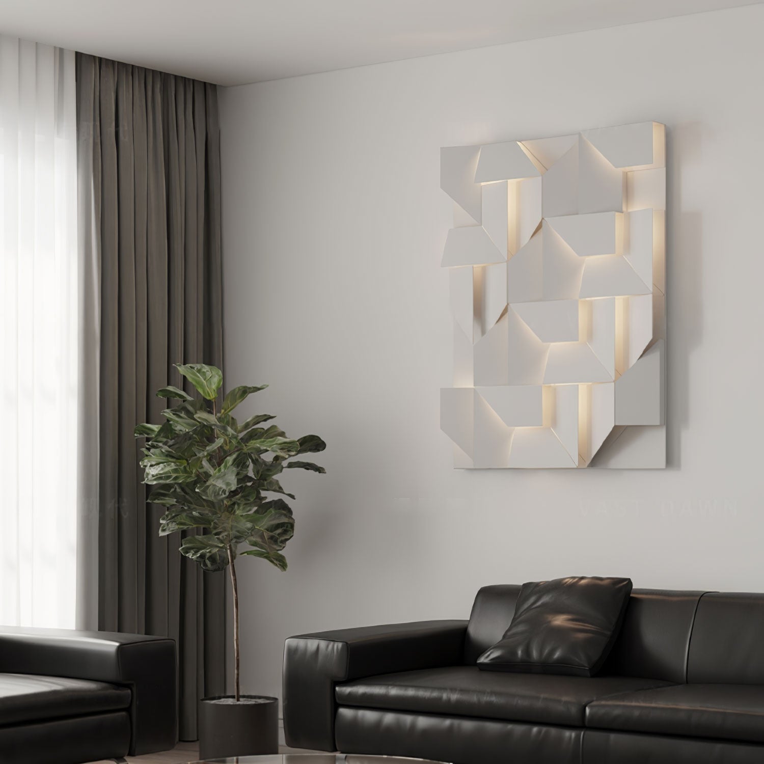 Shadows Grand Wall-mounted Light Wall Light - L 23.6 x W 23.6 Metal, Hardwired Wall Sconce, detail 3