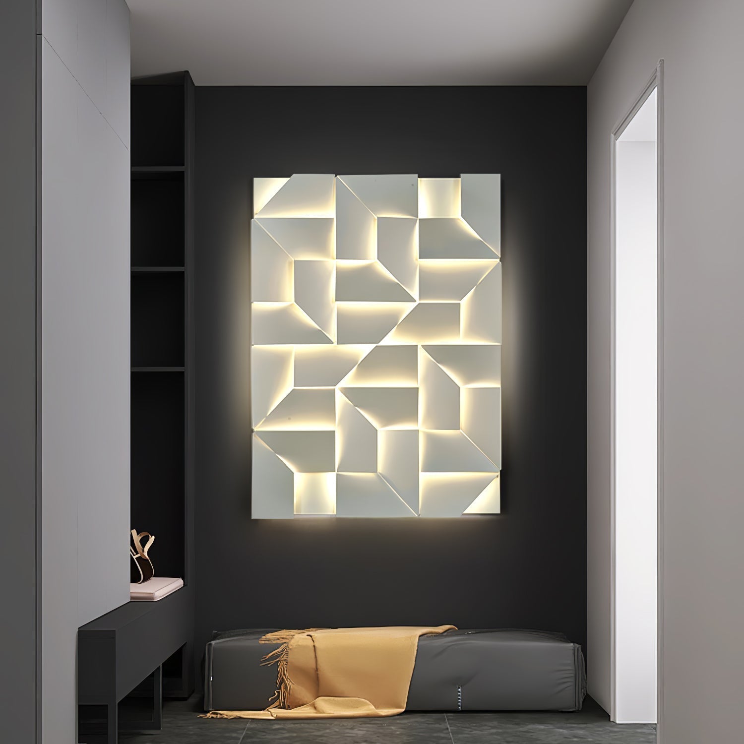 Shadows Grand Wall-mounted Light Wall Light - L 23.6 x W 23.6 Metal, Hardwired Wall Sconce, detail 120