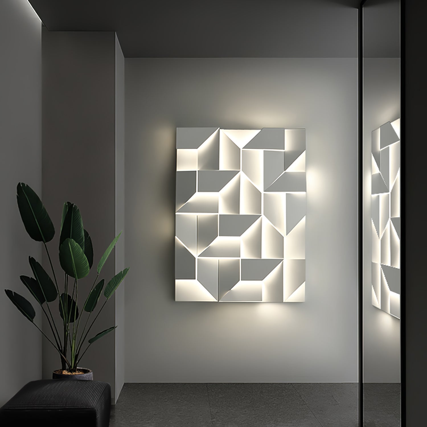 Shadows Grand Wall-mounted Light Wall Light - L 15cm x H 45cm Metal, Hardwired Wall Sconce, detail 13