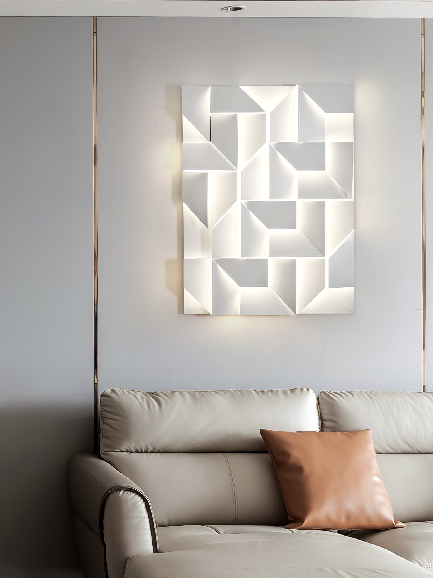 Shadows Grand Wall-mounted Light Wall Light - L 15cm x H 45cm Metal, Hardwired Wall Sconce, detail 125