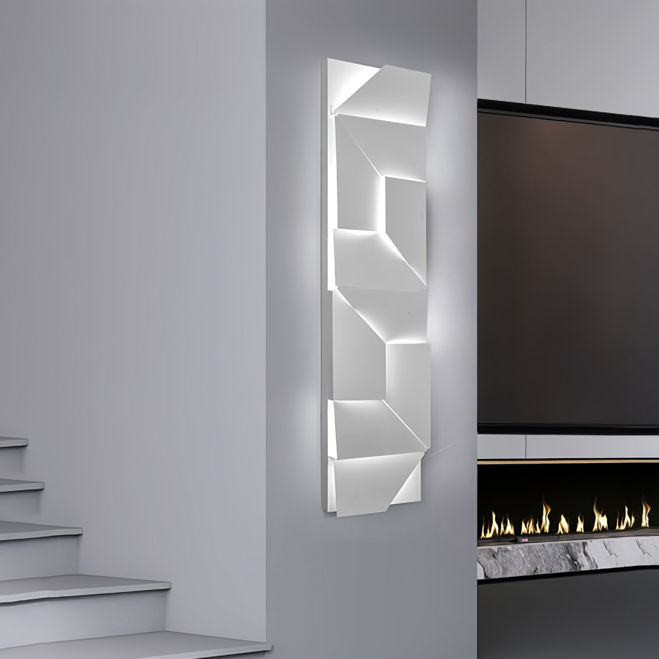 Shadows Grand Wall-mounted Light Wall Light - L 15cm x H 45cm Metal, Hardwired Wall Sconce, detail 129