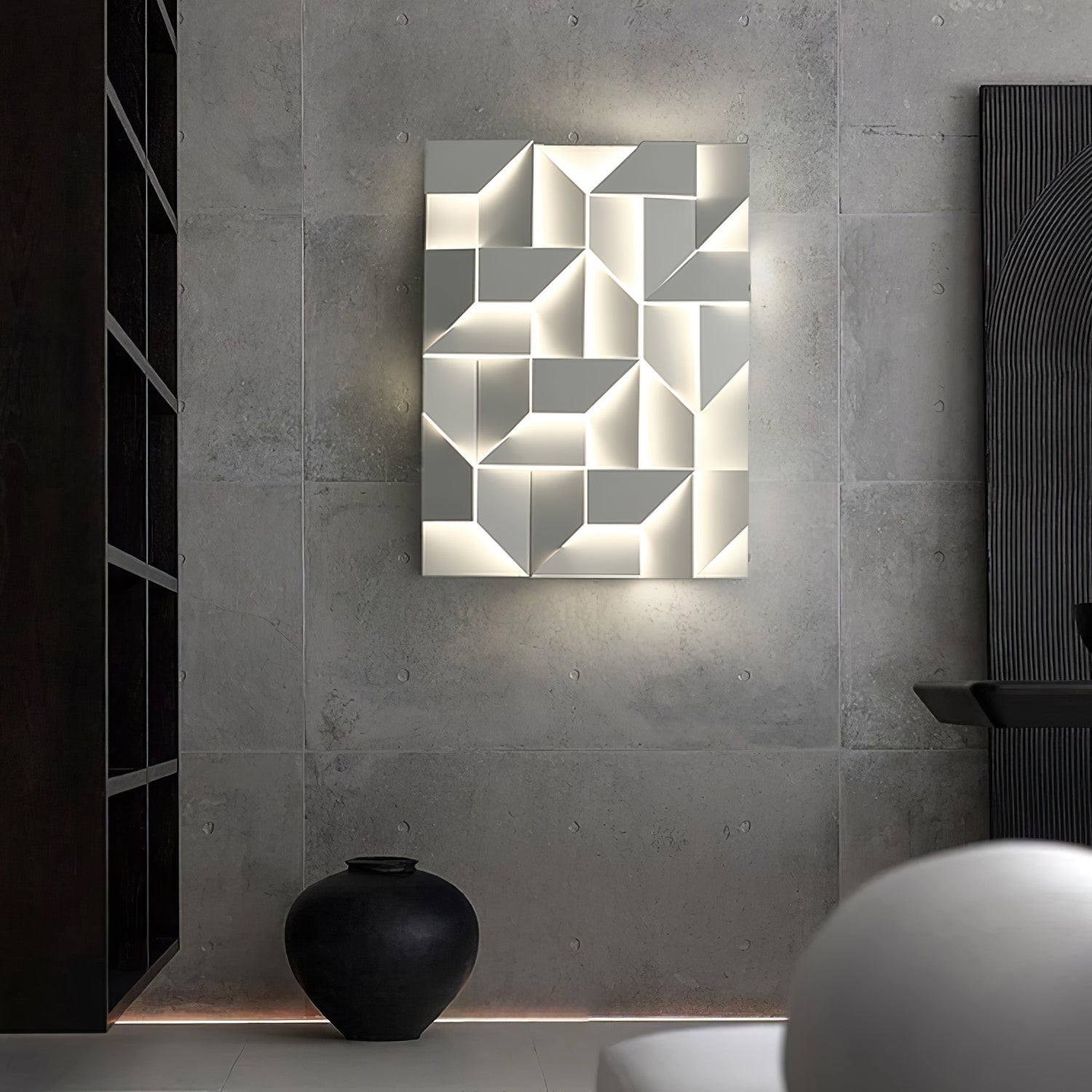Shadows Grand Wall-mounted Light Wall Light - L 15cm x H 45cm Metal, Hardwired Wall Sconce, detail 133