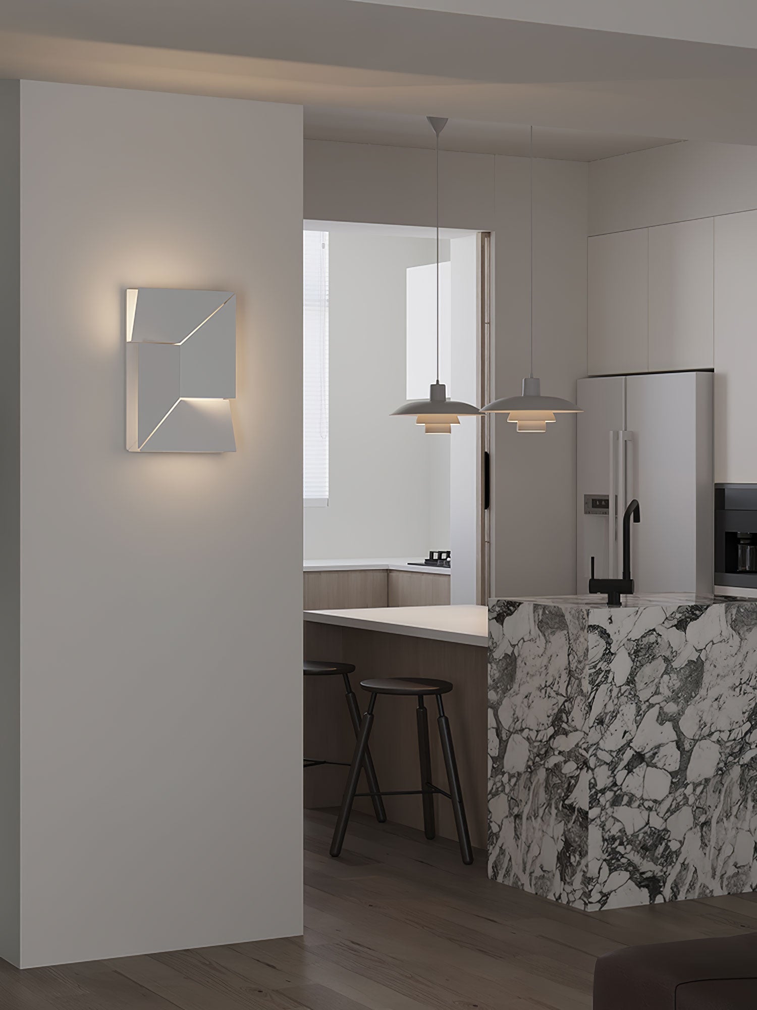 Shadows Grand Wall-mounted Light Wall Light - L 23.6 x W 23.6 Metal, Hardwired Wall Sconce, detail 86
