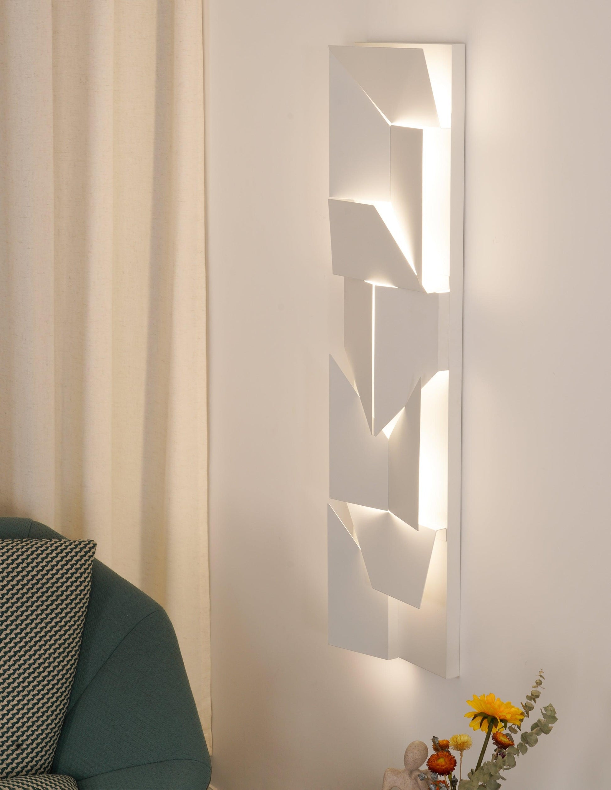 Shadows Grand Wall-mounted Light Wall Light - L 15cm x H 45cm Metal, Hardwired Wall Sconce, detail 80