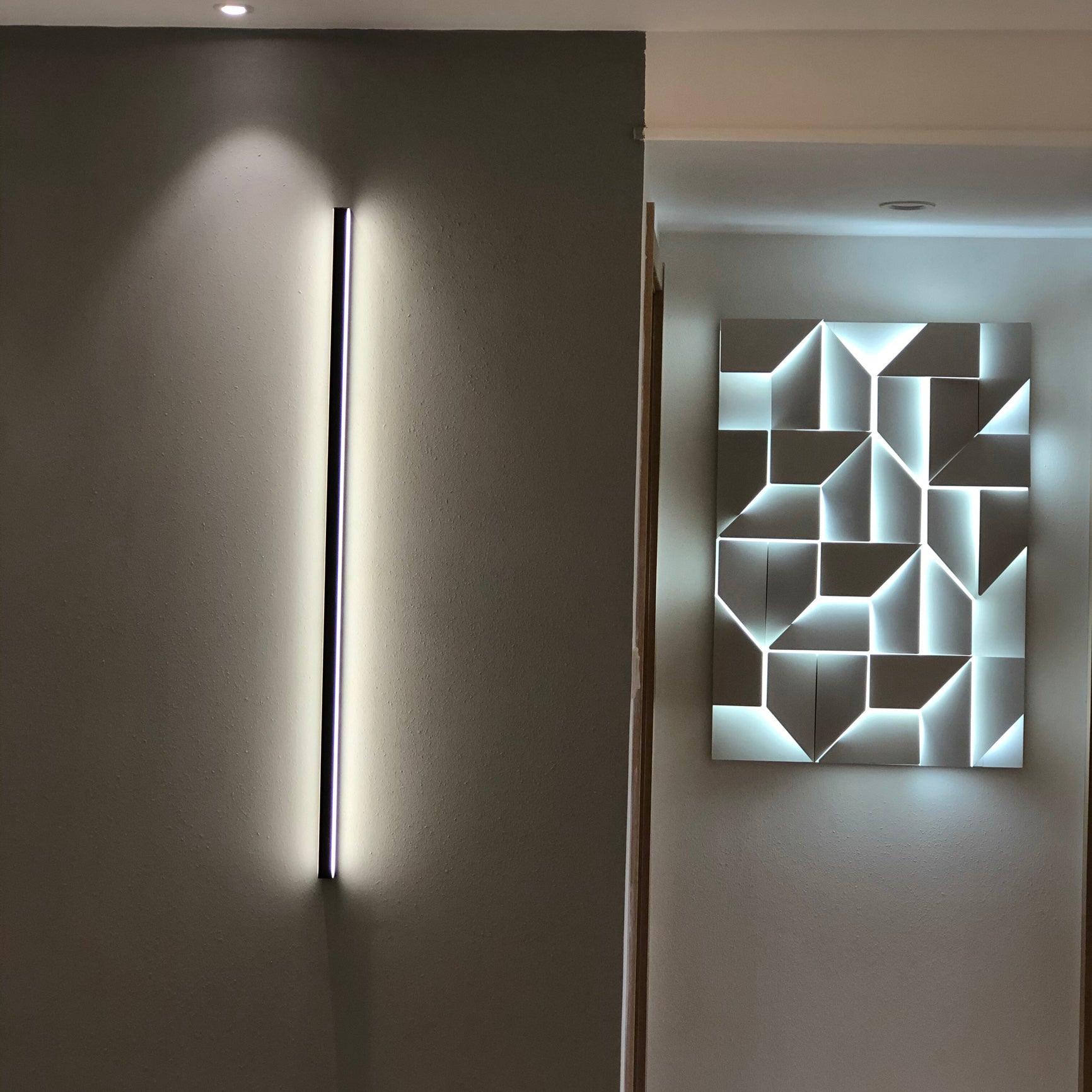 Shadows Grand Wall-mounted Light Wall Light - L 15cm x H 45cm Metal, Hardwired Wall Sconce, detail 46