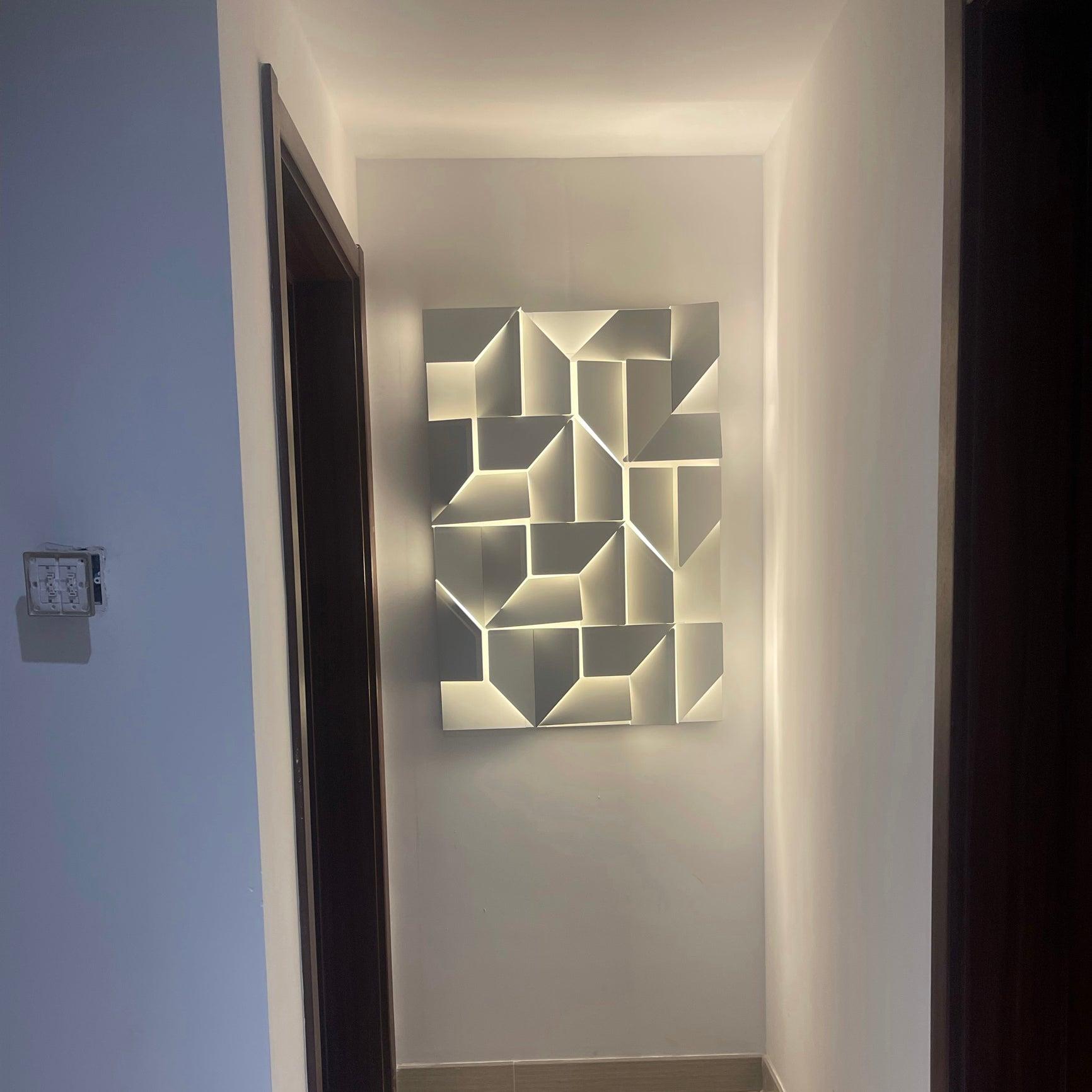 Shadows Grand Wall-mounted Light Wall Light - L 15cm x H 45cm Metal, Hardwired Wall Sconce, detail 51