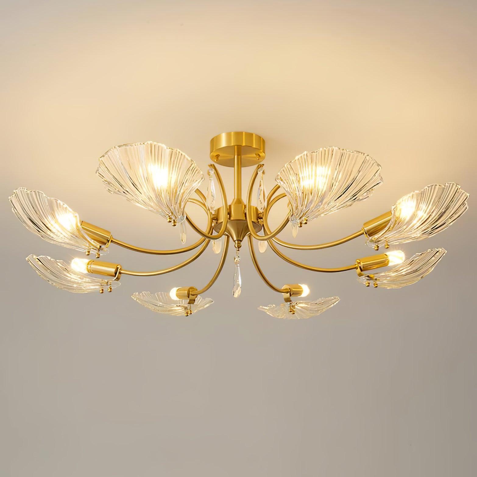 Shell Brass Ceiling-mounted Light Ceiling Lamp