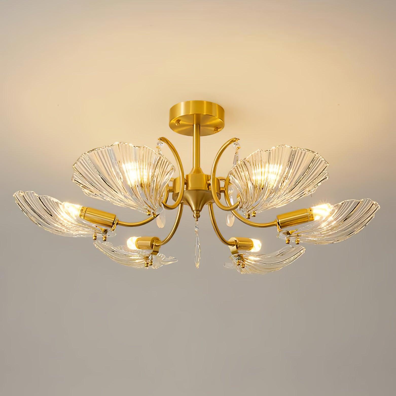 Shell Brass Ceiling-mounted Light Ceiling Lamp