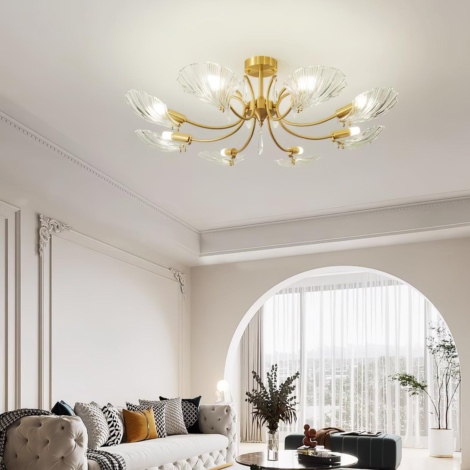 Shell Brass Ceiling-mounted Light Ceiling Lamp