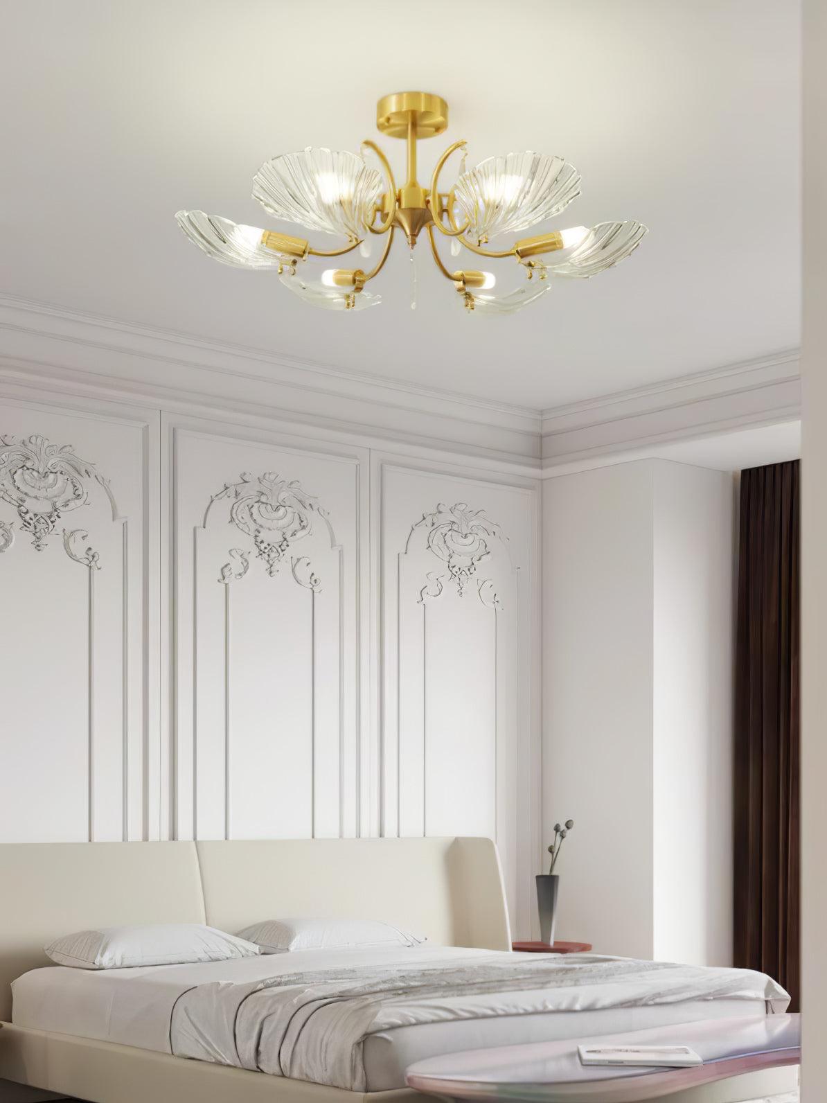 Shell Brass Ceiling-mounted Light Ceiling Lamp