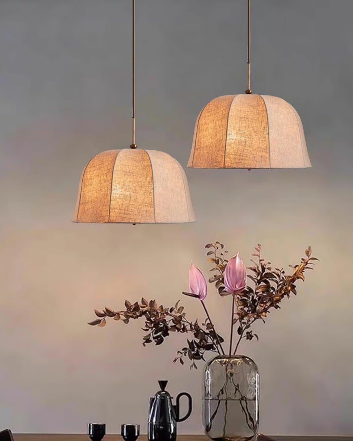 Sienna Linen Hanging Light Pendant Lamp