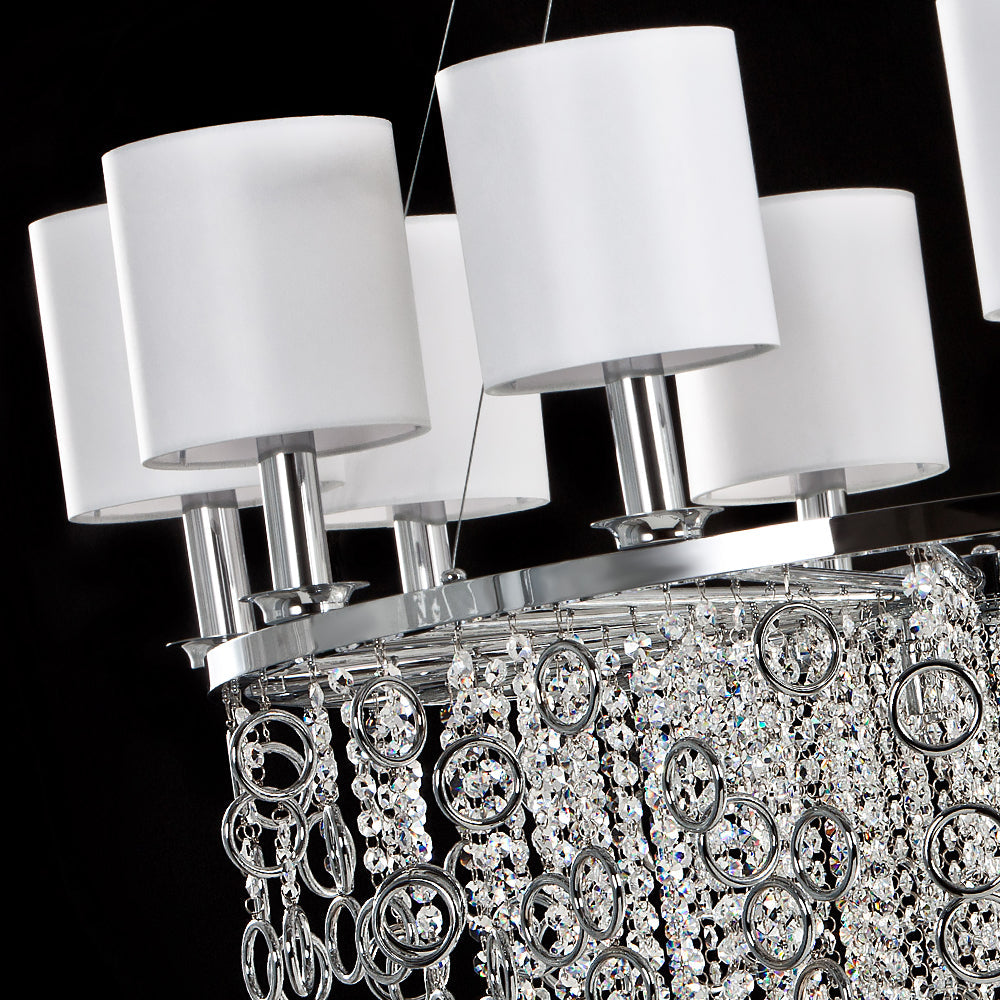 Modern Polished Chrome Crystal Chandelier