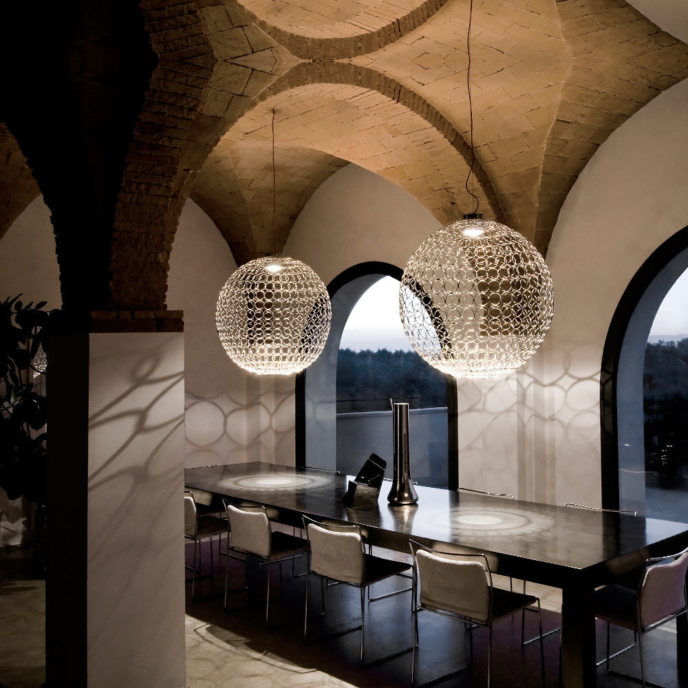 Silver Metal Ball Light Chandelier