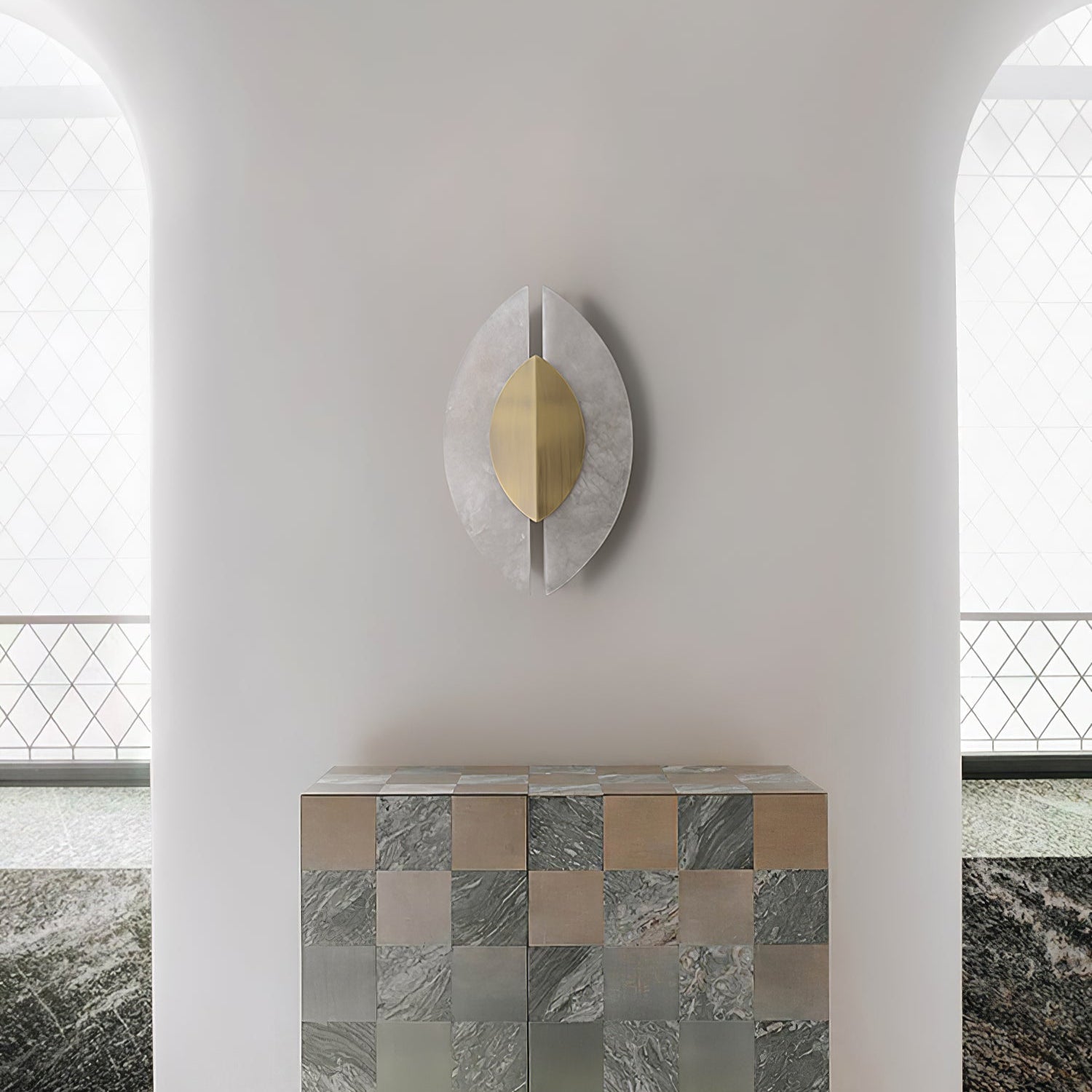 Solari Alabaster Leaf Sconce