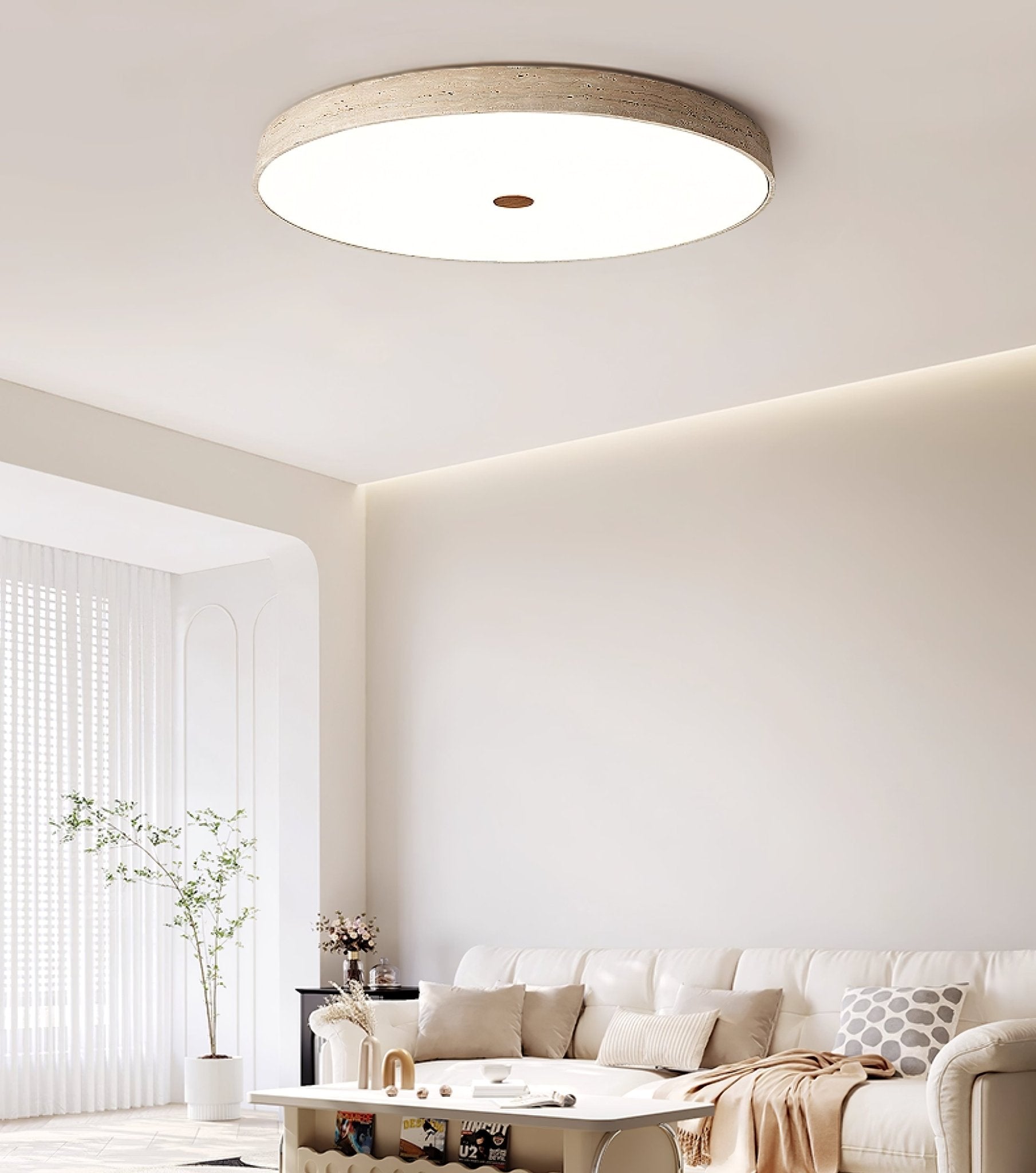 Solaro Travertine Ceiling Light