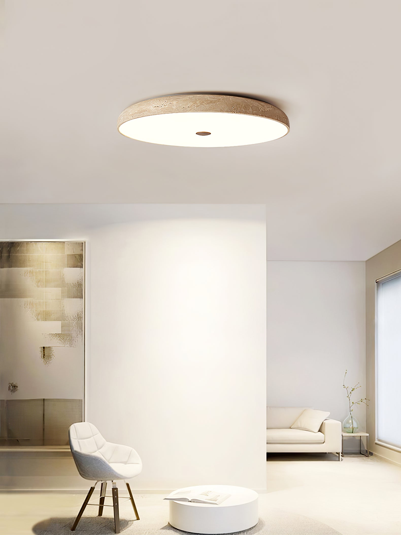 Solaro Travertine Ceiling Light