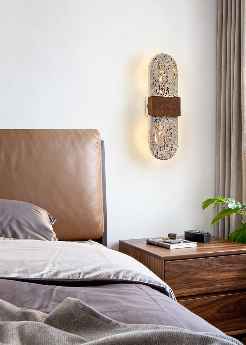 Solis Travertine Wall Light, Hardwired Wall Sconce, detail 8