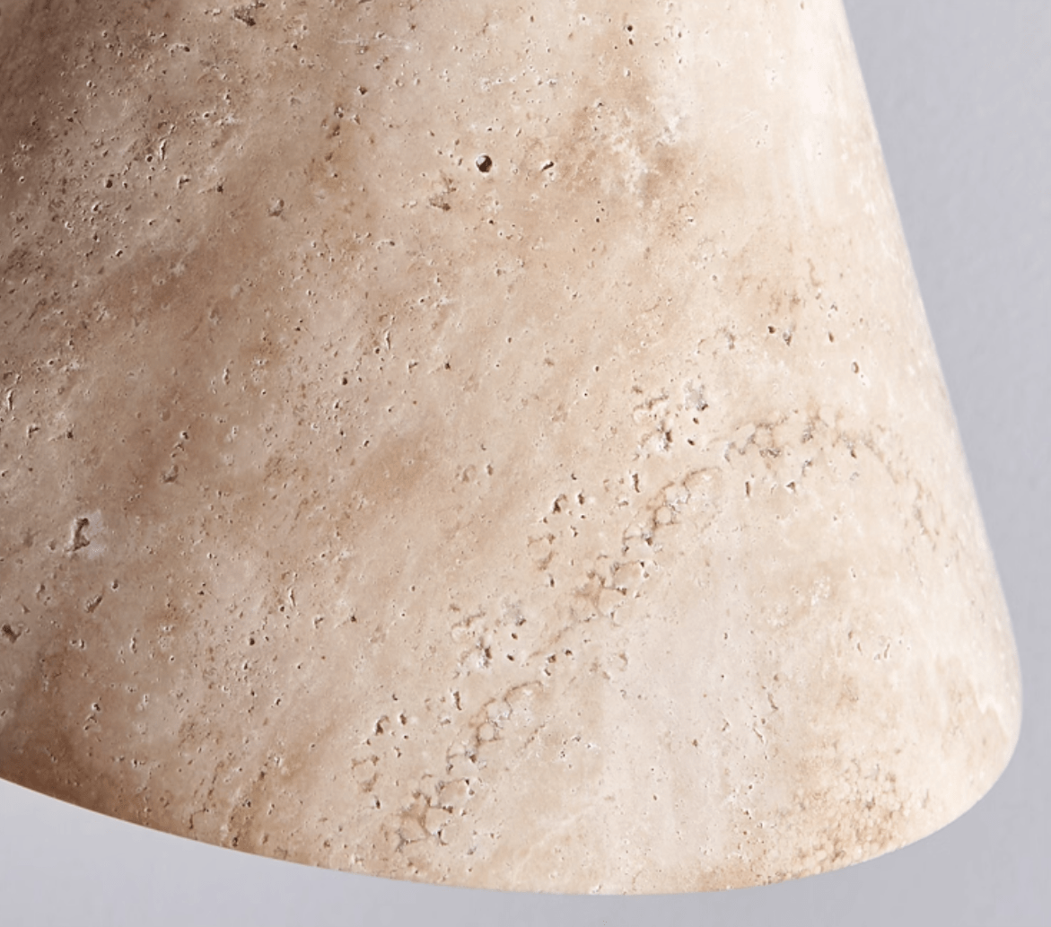 Solis Cone Travertine Pendant Lamp
