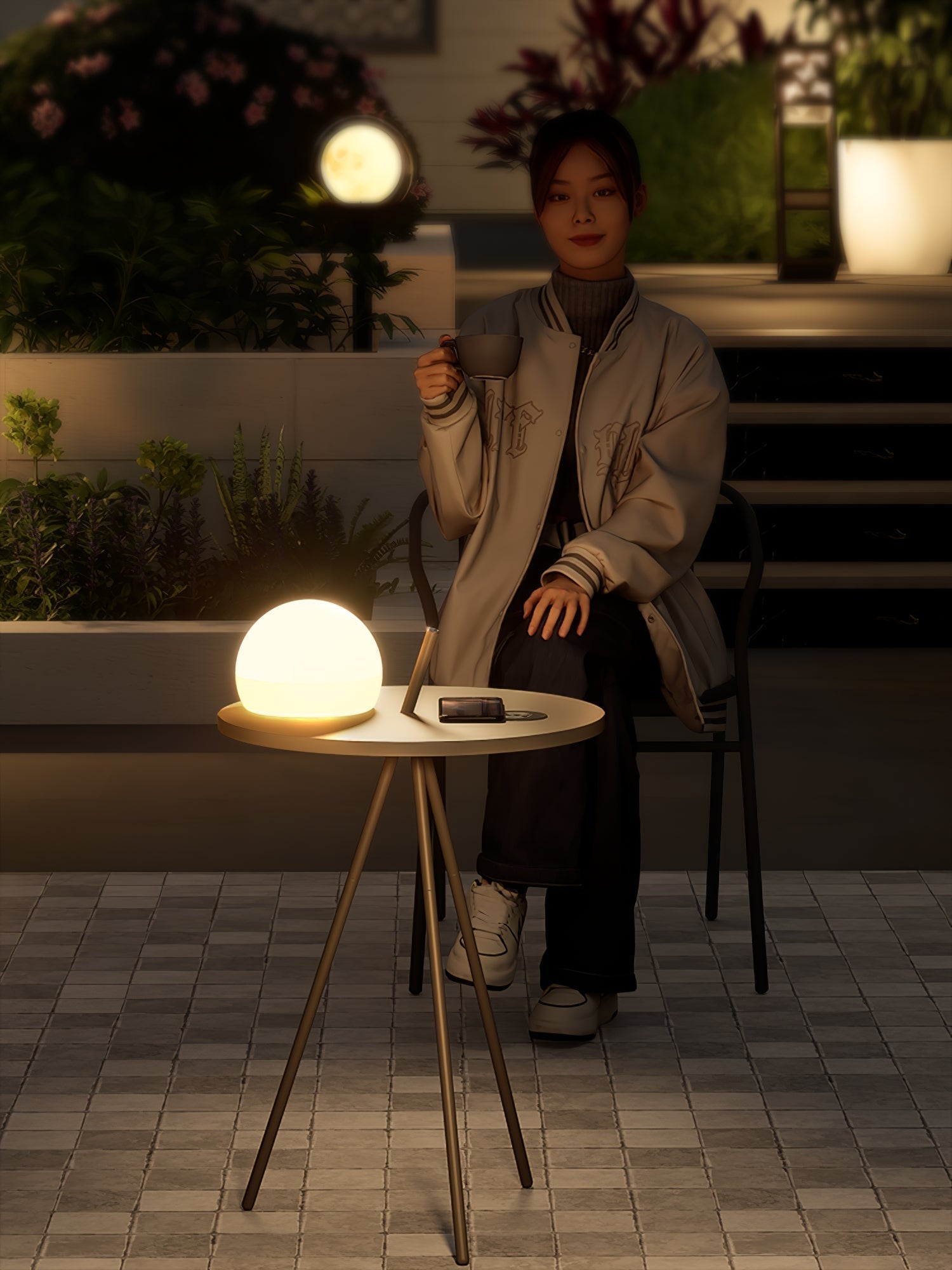Soluna Tripod Outdoor Lamp End Table