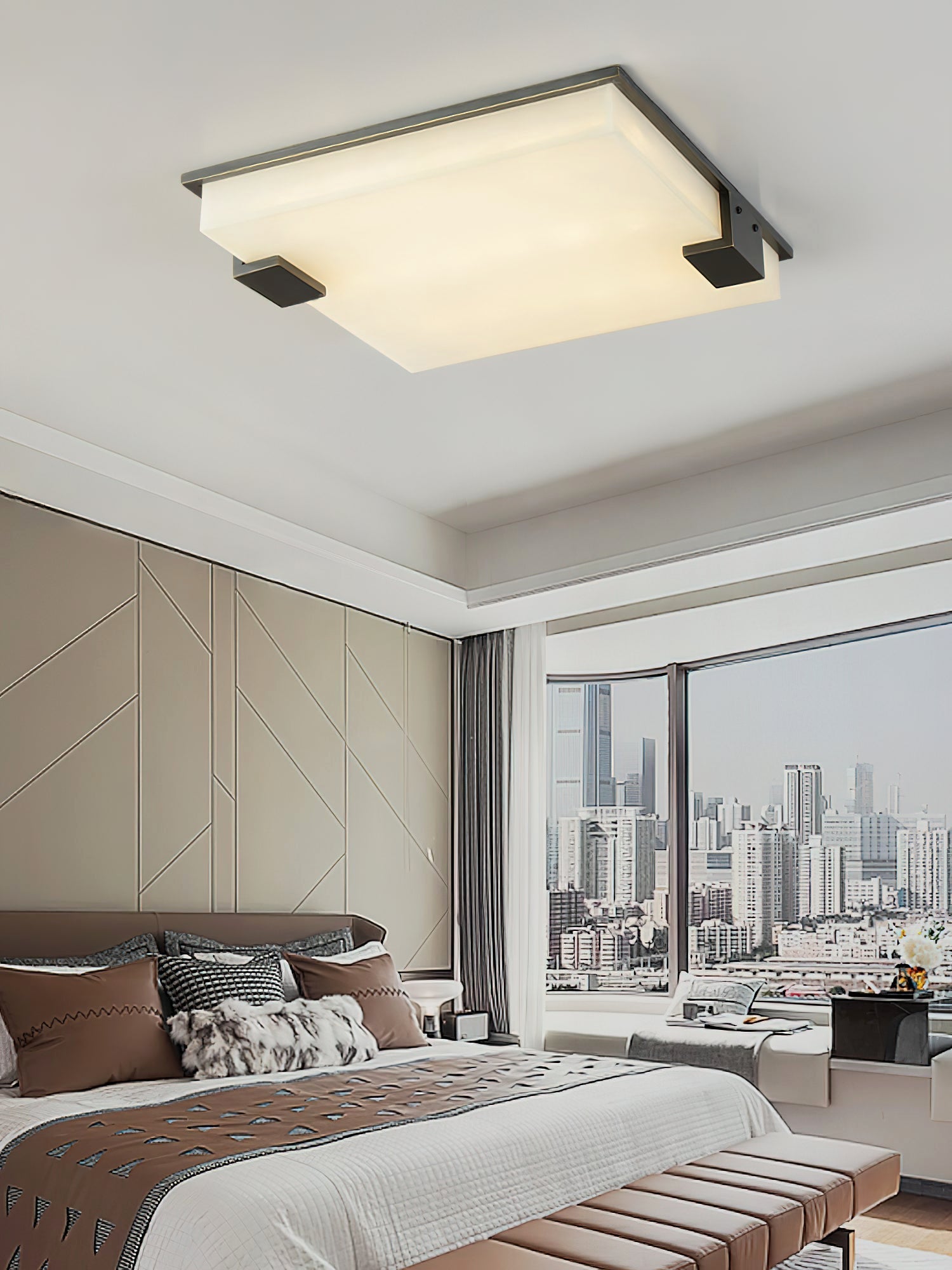 Square Alabaster Ceiling Light