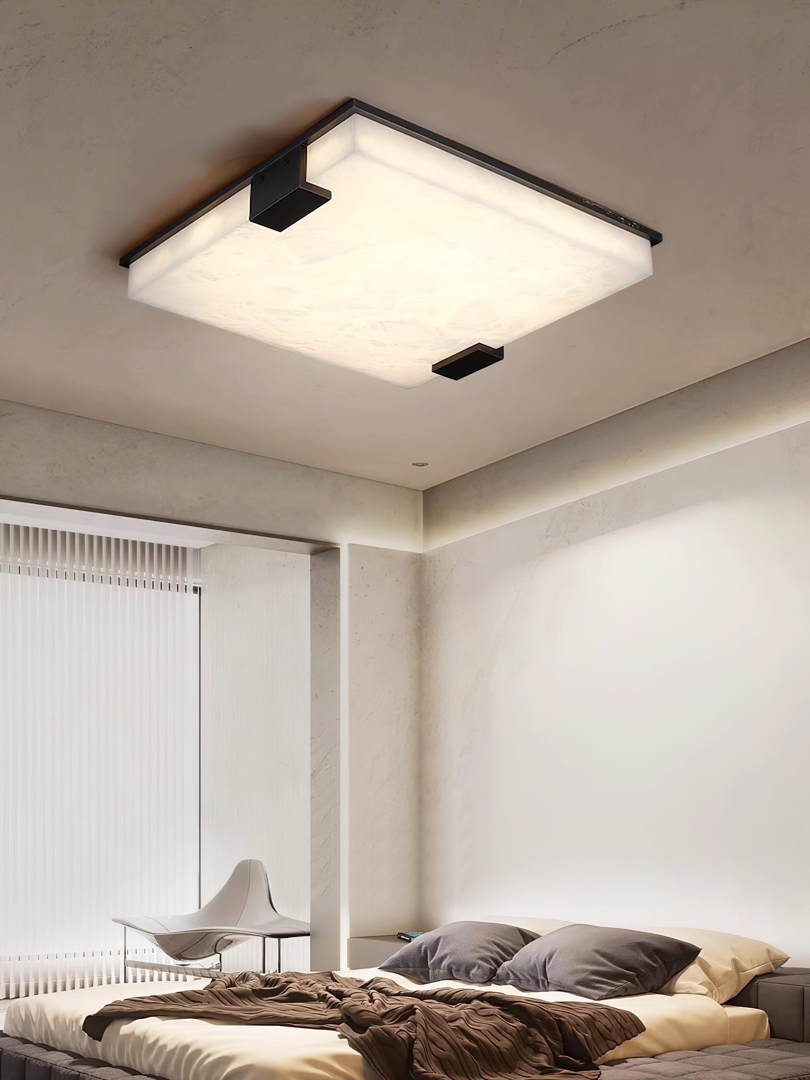 Square Alabaster Ceiling Light