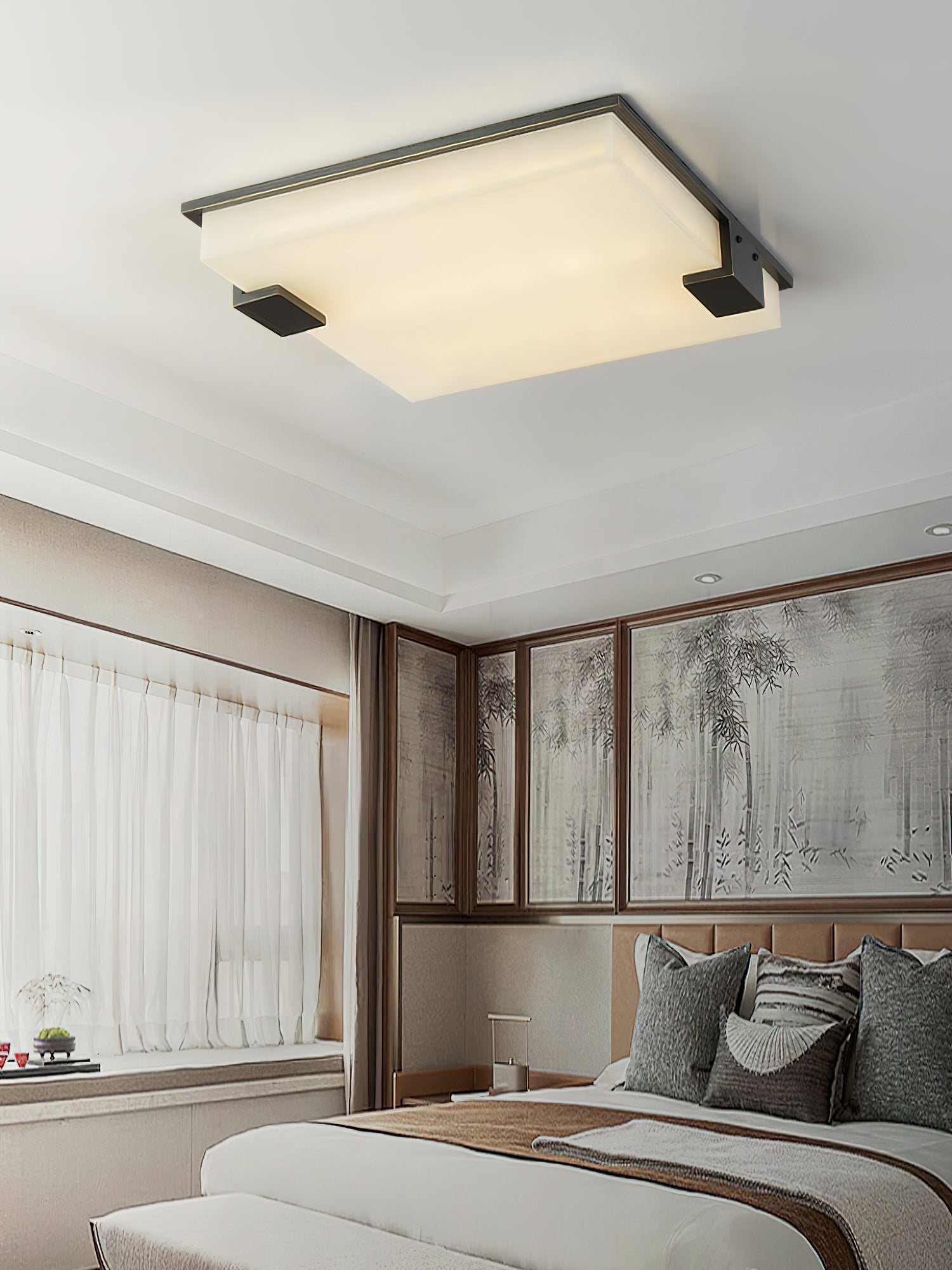 Square Alabaster Ceiling Light