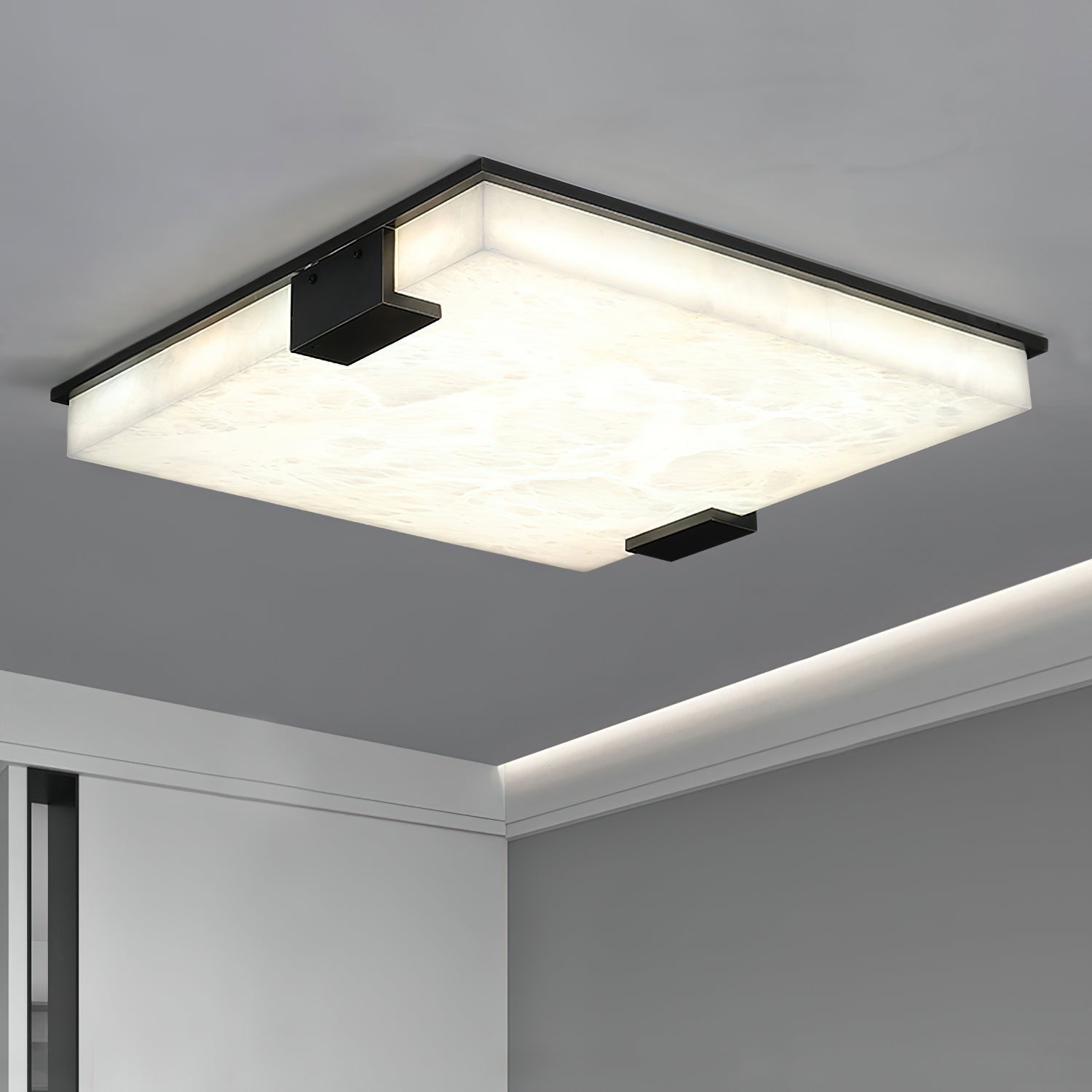 Square Alabaster Ceiling Light