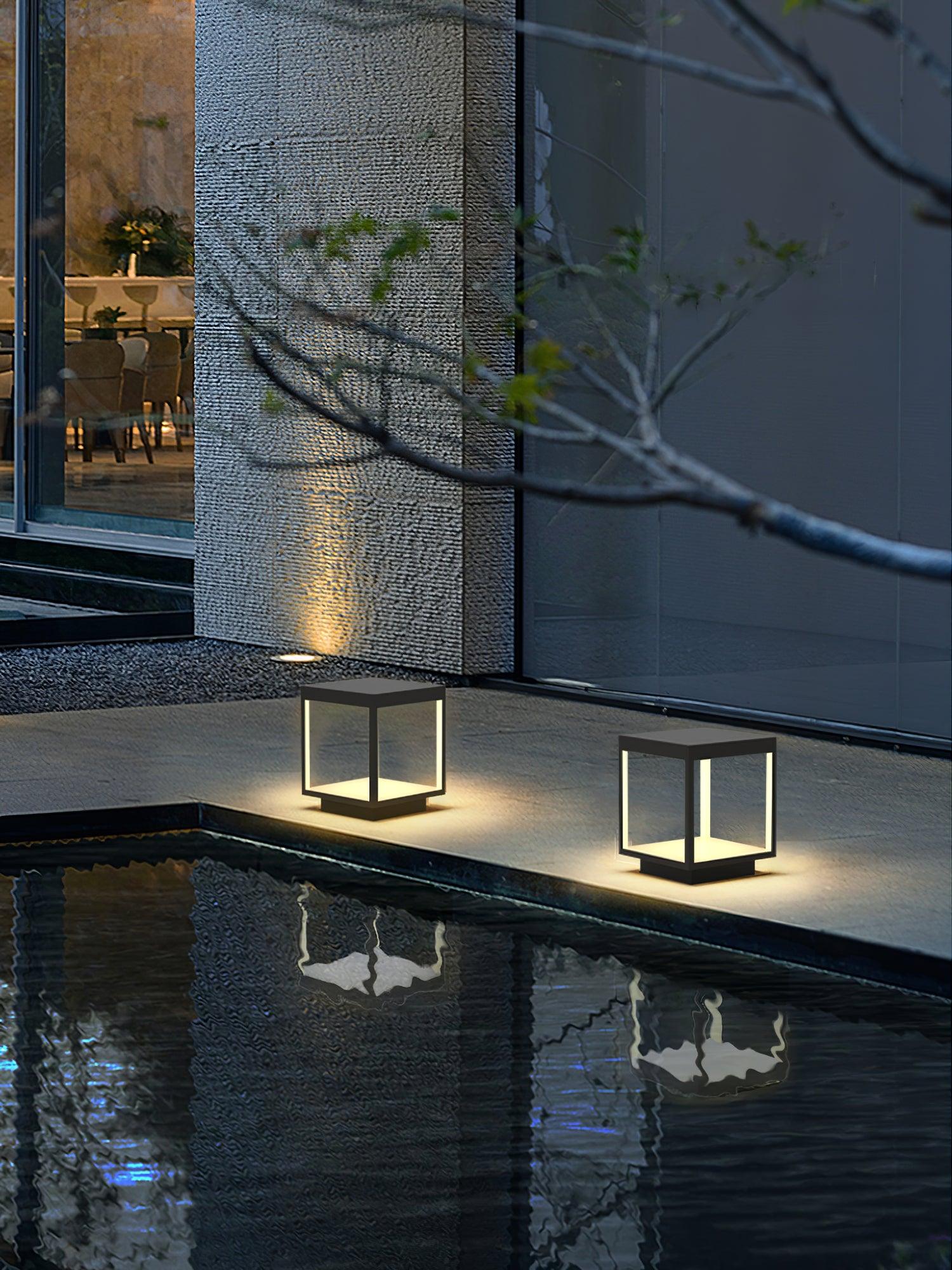 Square Frame Fence Post Garden Light