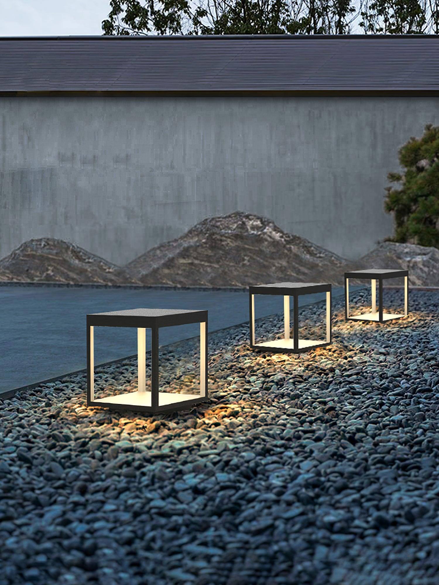 Square Frame Solar Outdoor Light Table Lamp