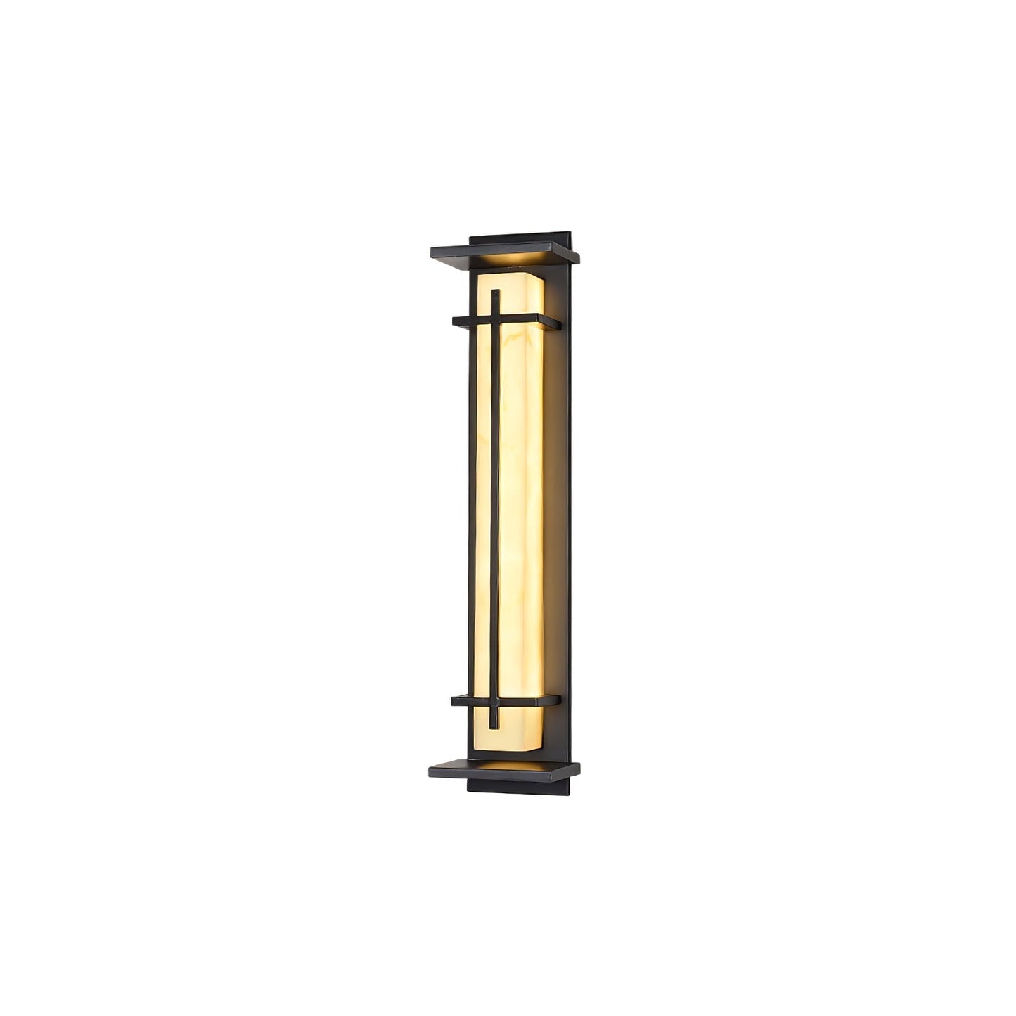 Square Exterior Sconce Wall Light, Outdoor Wall Light, Stainless Steel, L 12cm x W 16cm x H 50cm