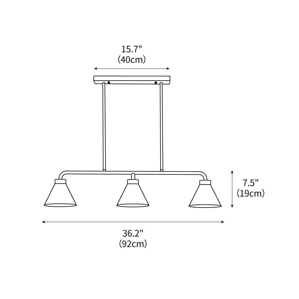 Stephens 3 - Light Modern Linear Chandelier 36.2