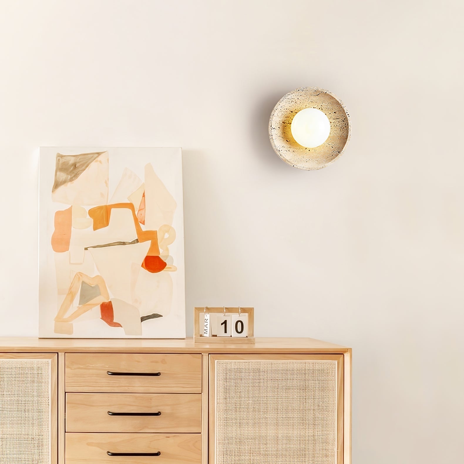 Stone Lunar Eclipse Wall Light, Plug-In Wall Sconce, detail 18